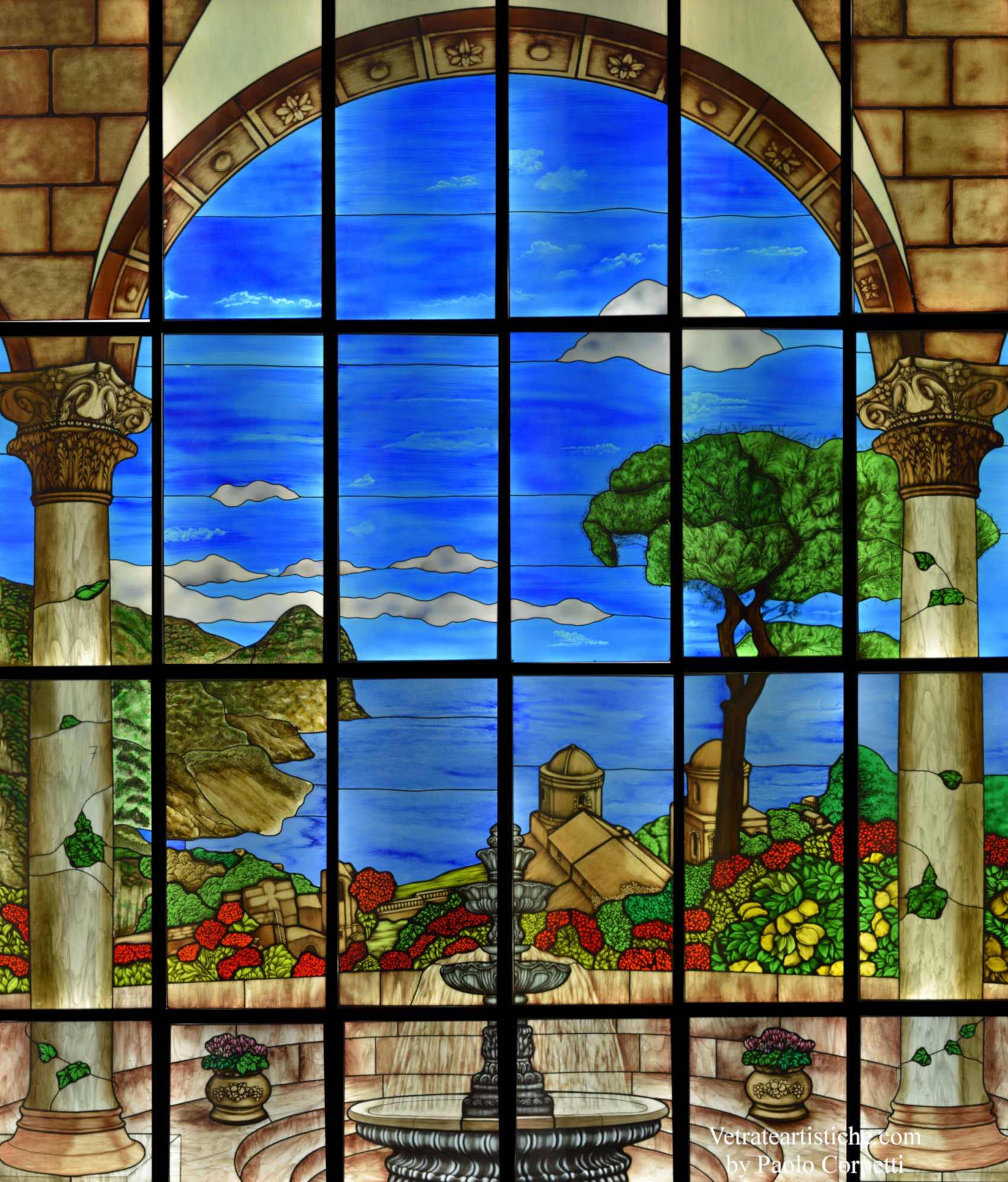 immagine vetrata artistica villa amalfi