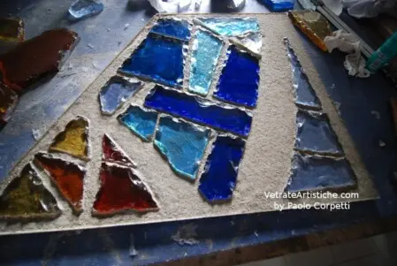 dalle de verre in lavorazione