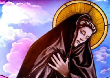 vetrata d'arte rafficurante la madonna addolorata