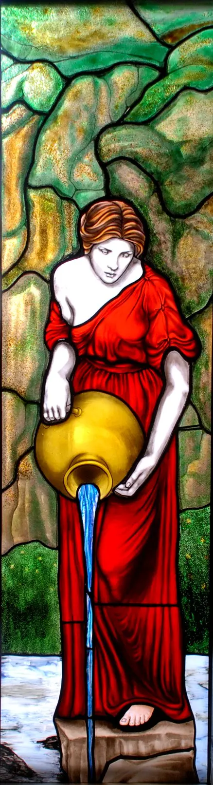 vetrata artistica dipinta a grisaglia