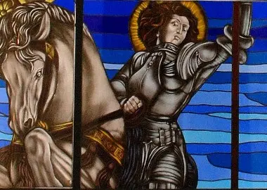 vetrata d'arte raffigurante san giorgio
