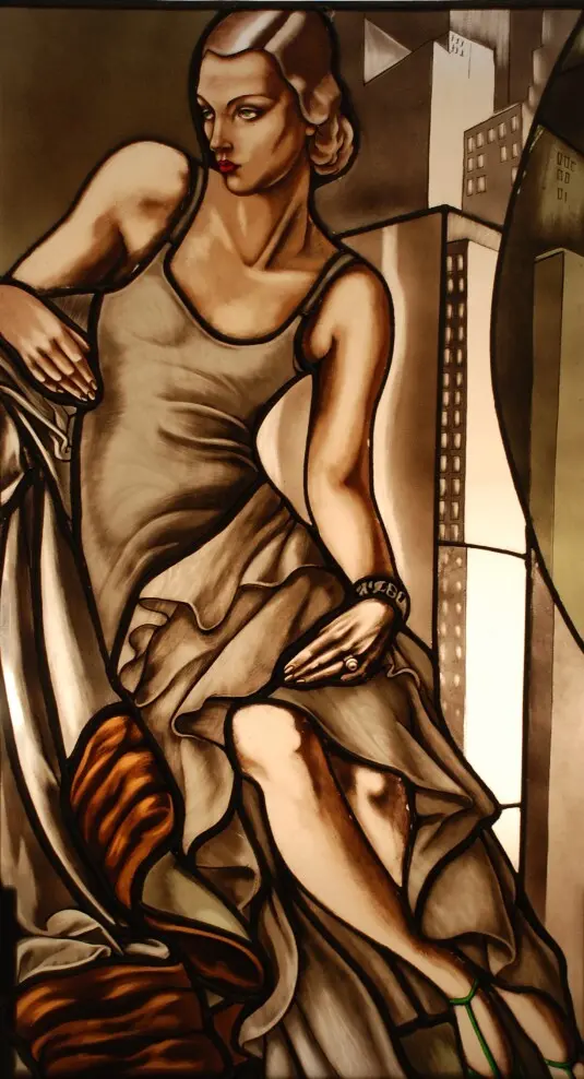 foto di vetrata artistica mucha